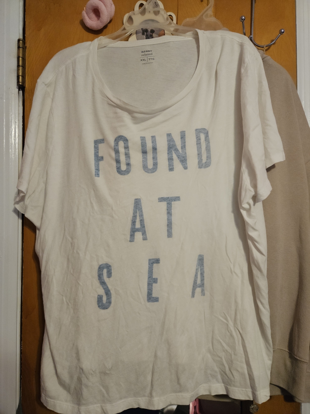 Old Navy White Relaxed Graphic Tee with Navy Text